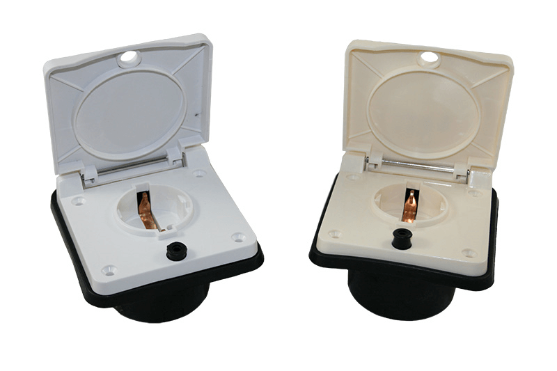 ギャラリービューアに画像をロードする, Schuko buiten wandcontactdoos wit voor caravan en camper - zonder verkoopverpakking