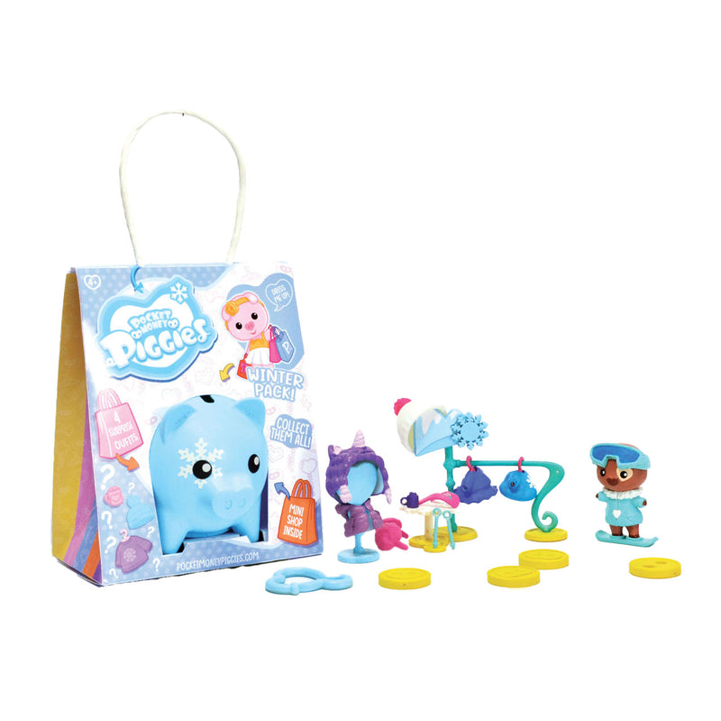 Load image into Gallery viewer, Boti Pockey Money Piggies Speelfiguur met Spaarpot Winter Pack