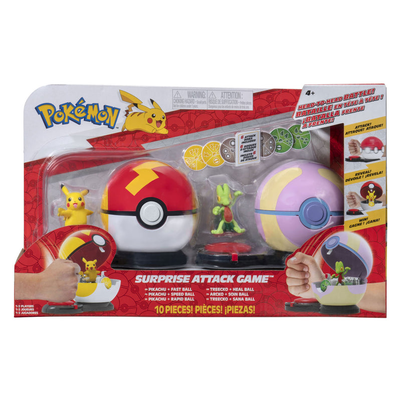 Load image into Gallery viewer, Boti Surprise Attack Game Speelset Pikachu Fast Ball Vs Treecko Heal Ball
