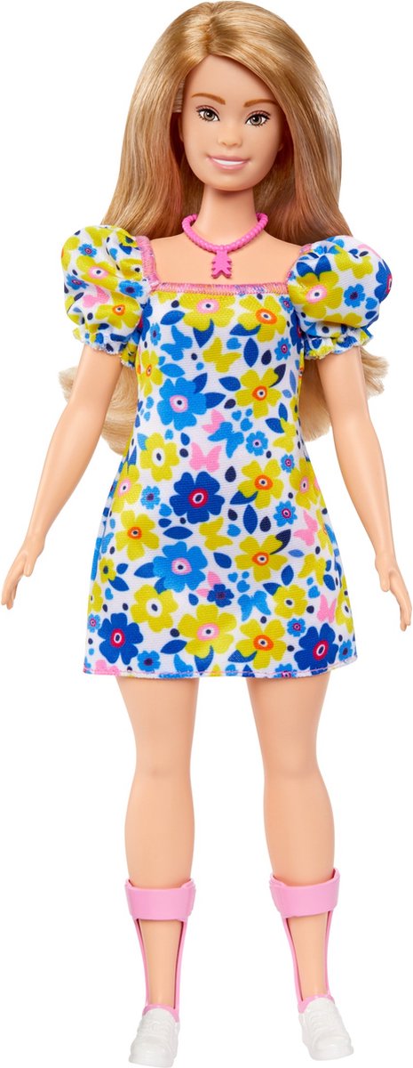Afbeelding laden in galerijviewer, Barbie fashionistas - bloemenjurk - pop met syndroom van down