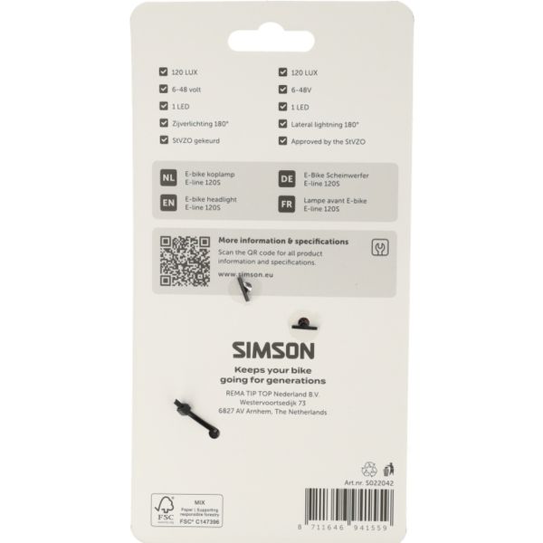 Load image into Gallery viewer, Simson koplamp aurora e-line 120s