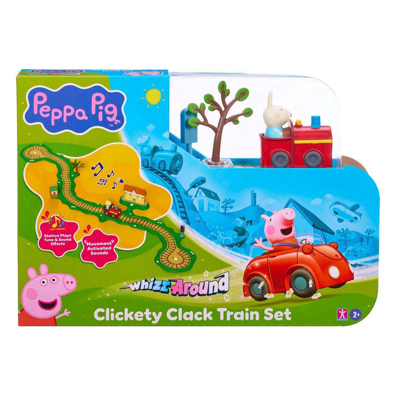 ギャラリービューアに画像をロードする, Gear2play peppa pig whizz around - klik-klak trein speelset - modulaire rijbaan voor whizz around voertuigen - interactief met muziek en geluid