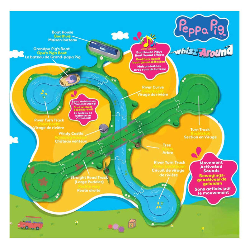 Chargez l'image dans la visionneuse de la galerie, Gear2play peppa pig whizz around - dobberende boottocht speelset - modulaire rijbaan voor whizz around voertuigen