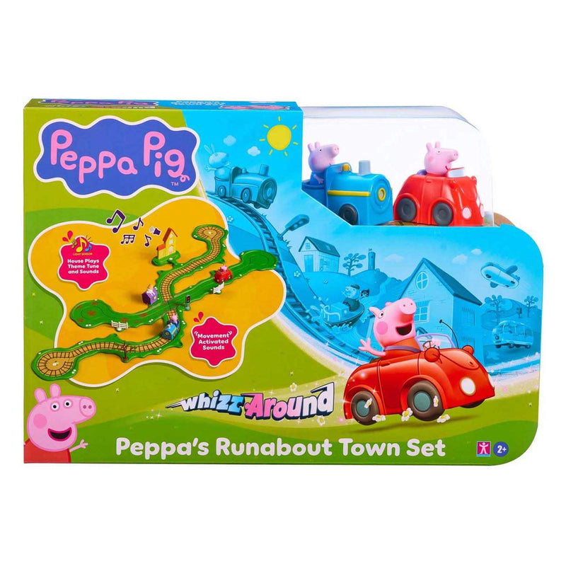 Afbeelding laden in galerijviewer, Gear2play peppa pig whizz around - peppa's rondweg door de stad speelset - modulaire rijbaan voor whizz around voertuigen - interactief met muziek en geluid
