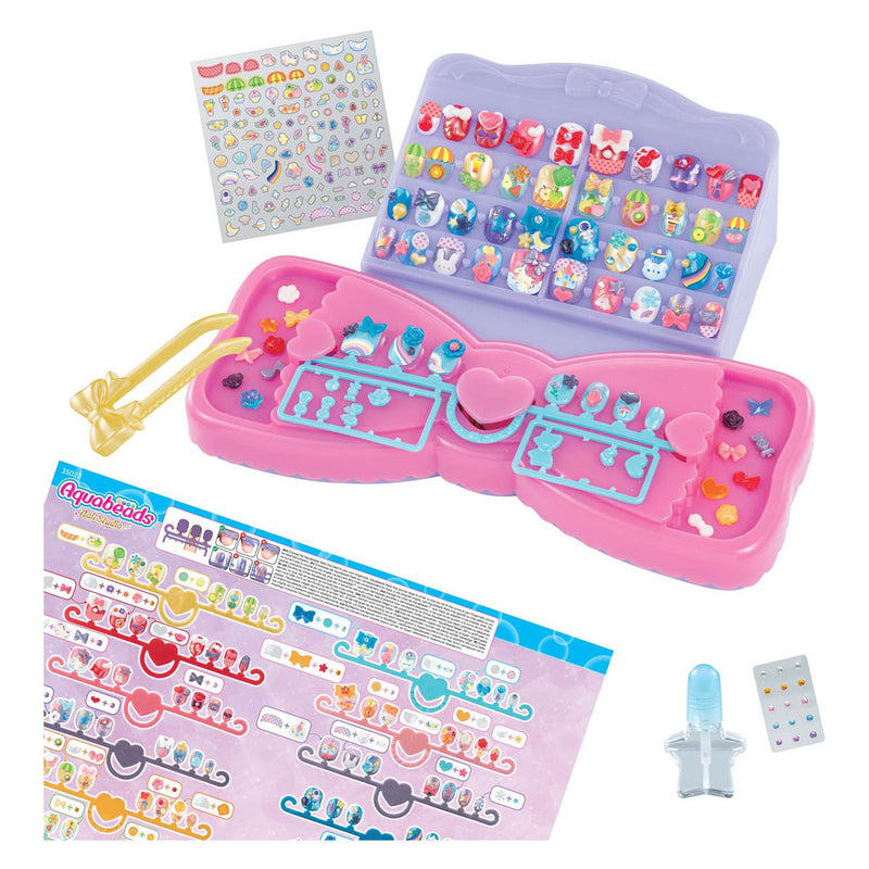 Afbeelding laden in galerijviewer, Aquabeads veelkleurige nagelset voor kinderen- complete nagelstudio inclusief 60 nagels