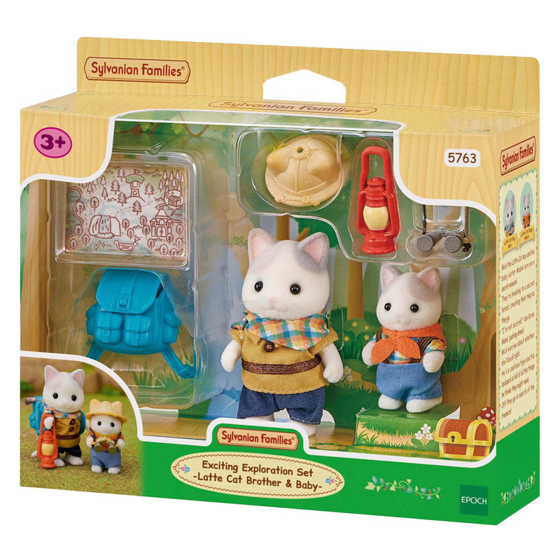 Chargez l'image dans la visionneuse de la galerie, Sylvanian families 5763 duo avonturiers - latte kat broer en baby- fluweelzachte speelfiguren