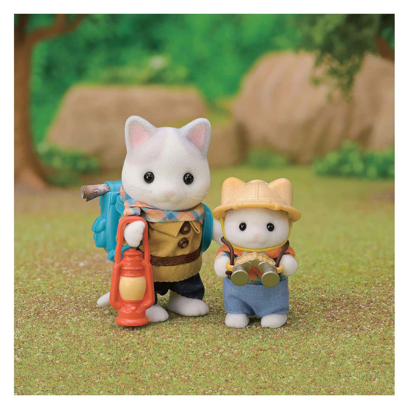 Chargez l'image dans la visionneuse de la galerie, Sylvanian families 5763 duo avonturiers - latte kat broer en baby- fluweelzachte speelfiguren