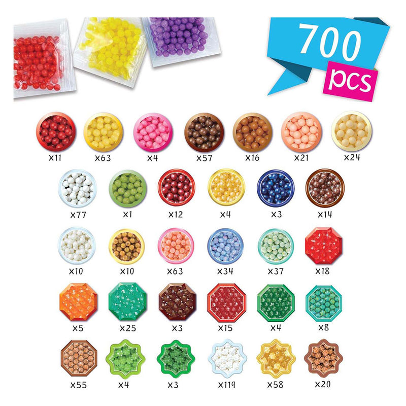 Afbeelding laden in galerijviewer, Aquabeads knutselset zoete accessoires- complete knutselset 700 parels in 31 kleuren
