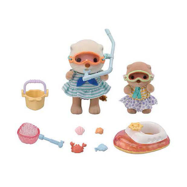 Load image into Gallery viewer, Sylvanian families 5804 zeeotter zussen splashy snorkel set
