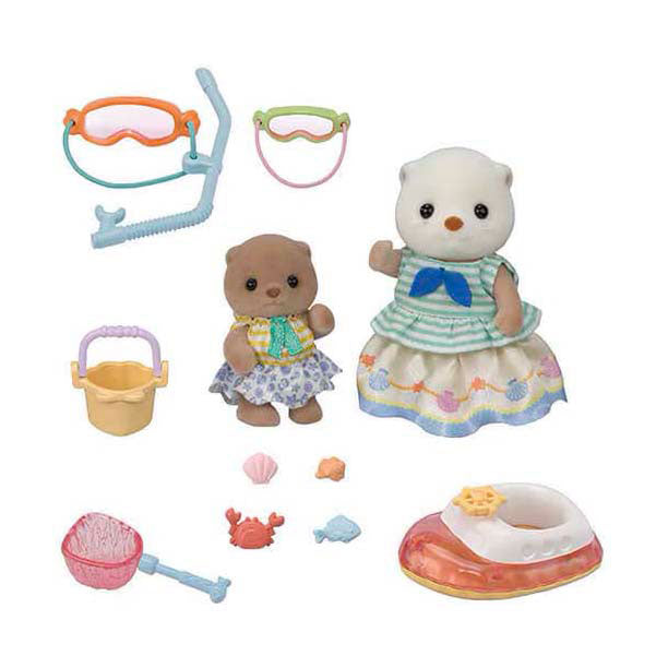 Load image into Gallery viewer, Sylvanian families 5804 zeeotter zussen splashy snorkel set