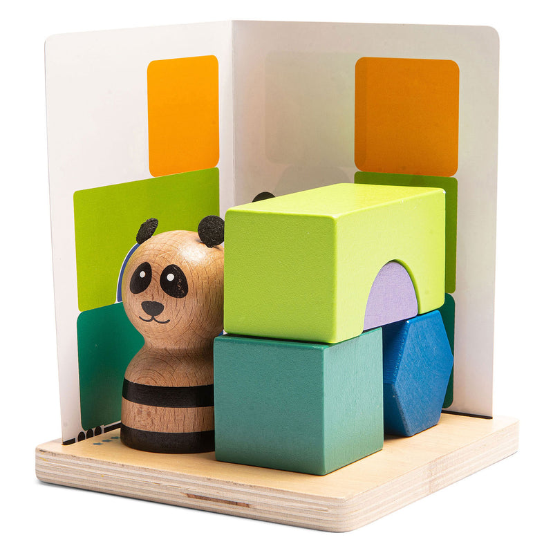 Load image into Gallery viewer, BS Toys Panda's Puzzel Hout Vormenspel