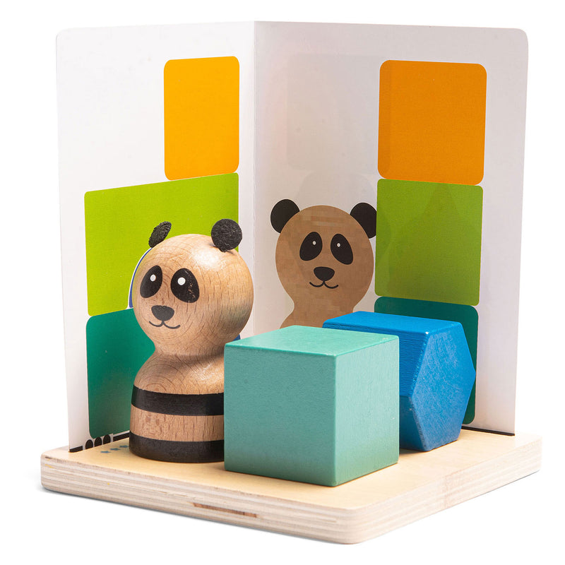 Load image into Gallery viewer, BS Toys Panda's Puzzel Hout Vormenspel
