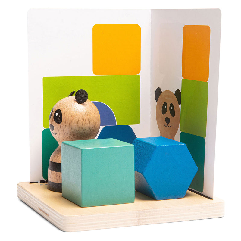 Load image into Gallery viewer, BS Toys Panda's Puzzel Hout Vormenspel