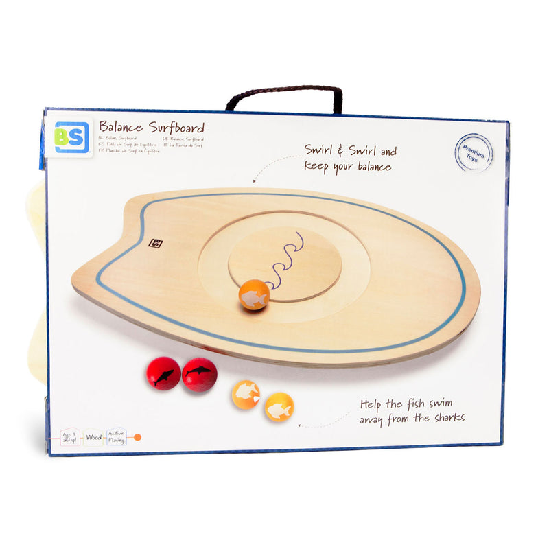 Afbeelding laden in galerijviewer, Bs toys buitenspeelgoed balansspel surfbord - 50 cm - speelgoed hout - balansspeelgoed - evenwichtsspel - cadeau kind