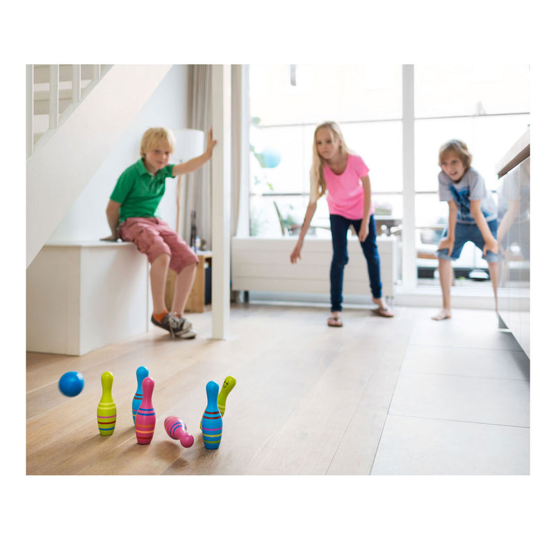 Load image into Gallery viewer, Bs toys houten bowlingset skittels junior, 7dlg.