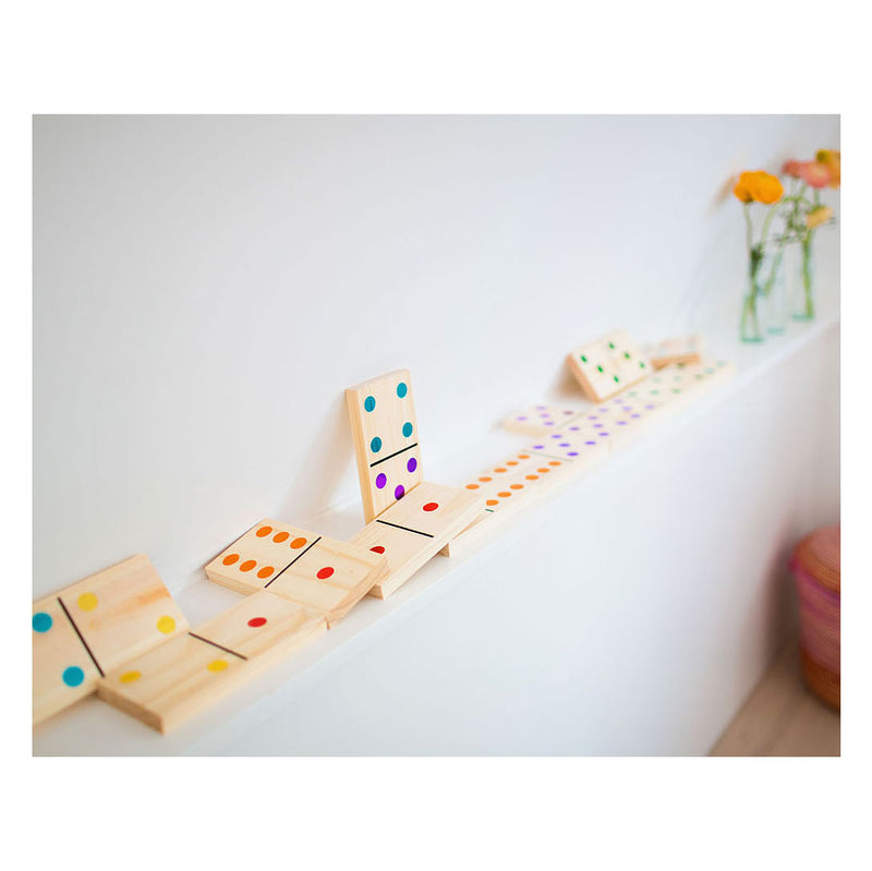 Load image into Gallery viewer, Bs toys mega houten domino spel, 28dlg,.