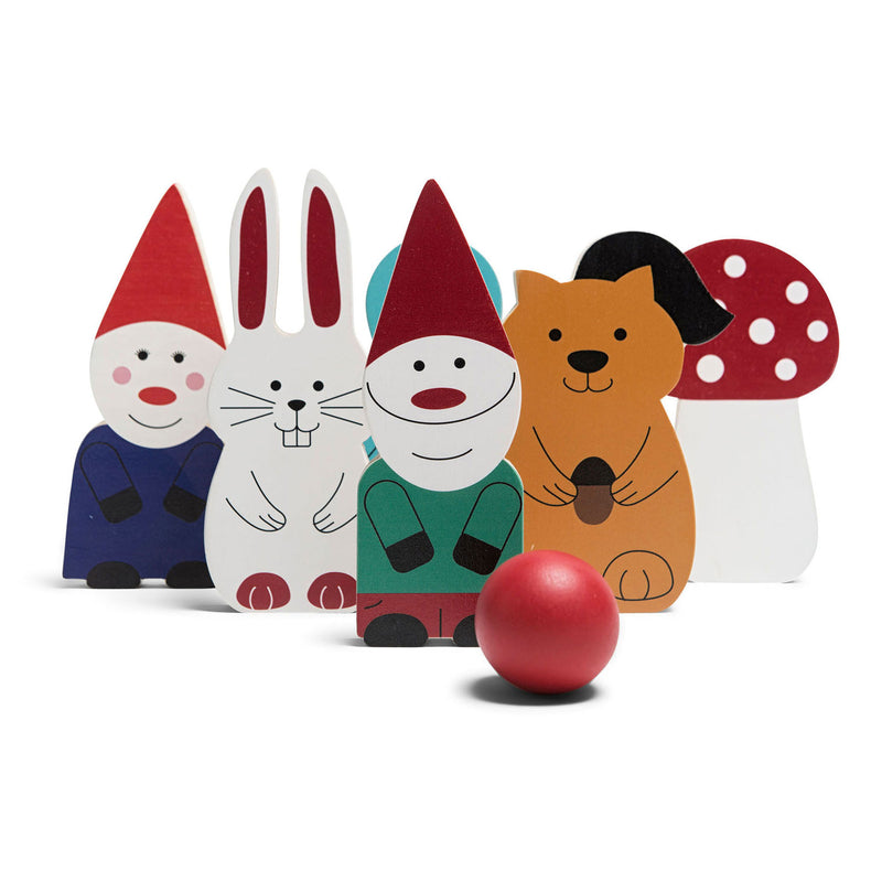 Load image into Gallery viewer, Bs toys houten bowlingspel bosvrienden, 7dlg.