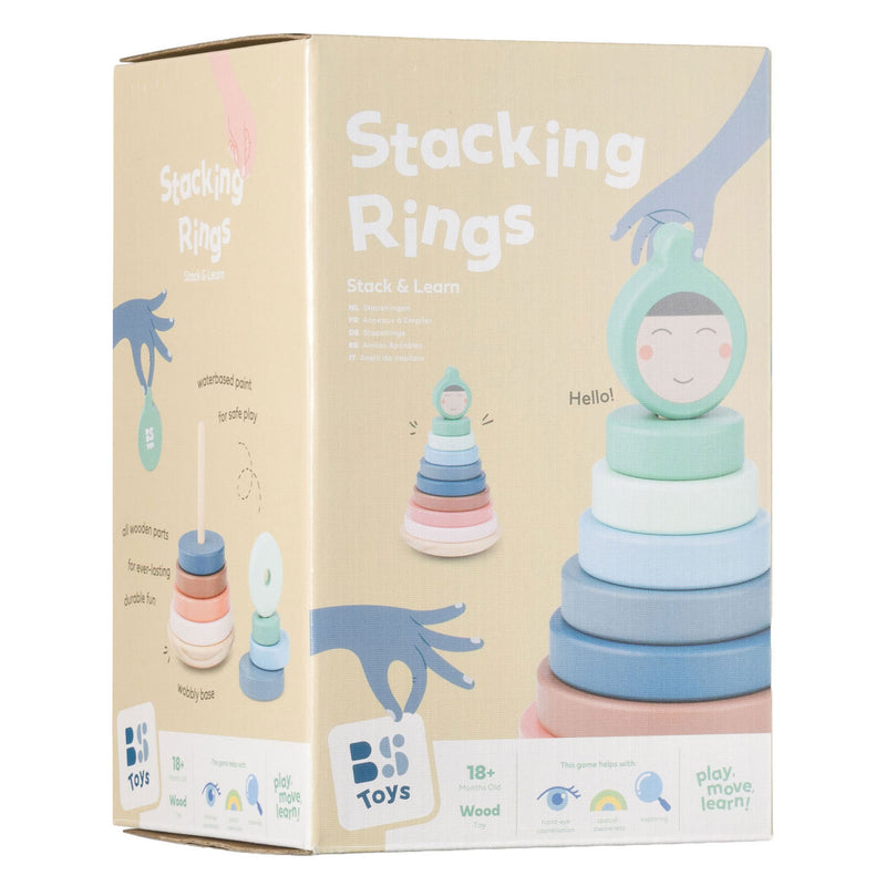 Afbeelding laden in galerijviewer, Bs toys – stapelringen – educatief spel – houten stapelspel – vanaf 18 maanden