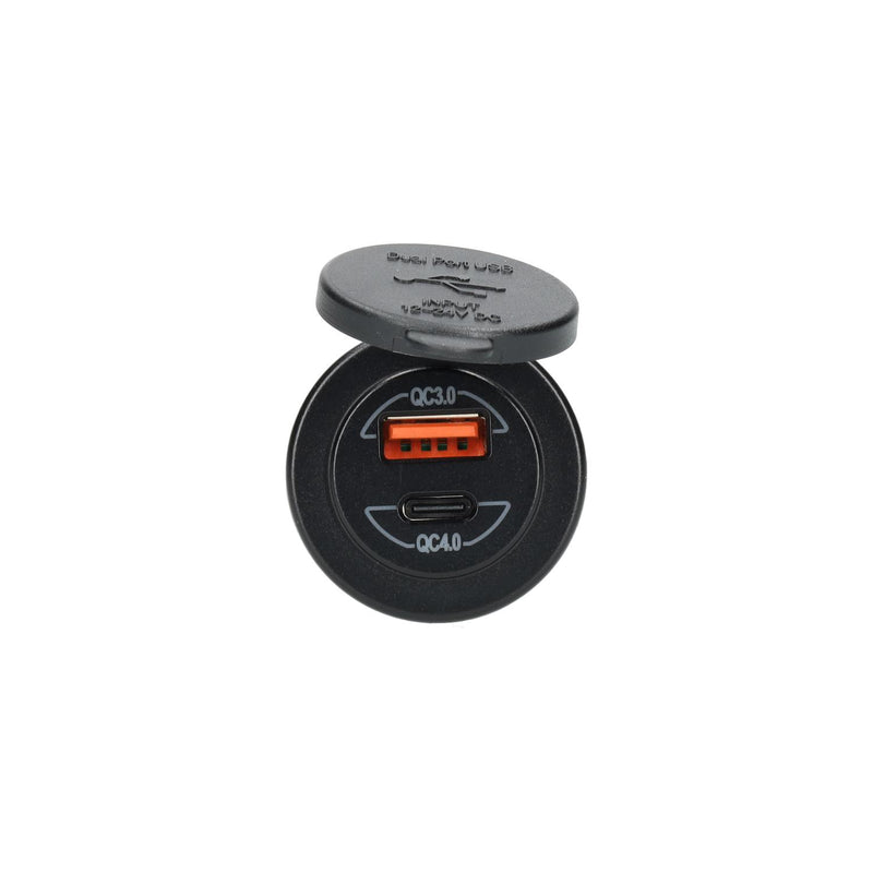 Laden Sie das Bild in Galerie -Viewer, Power line usb lader inbouw met usb-a qc3.0 en usb-c qc4.0