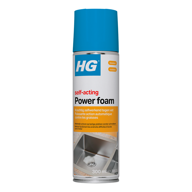Afbeelding laden in galerijviewer, Hg - power foam keuken - vetoplossende spray - 300 ml - 1 stuk - maakt o.a. de gootsteen snel en goed schoon, effectief tegen hardnekkig vuil en vet
