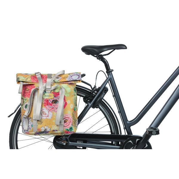 Load image into Gallery viewer, Basil Bloom Field fietsshopper, geel, gerecycled PET, waterdicht, verstelbare schouderriem