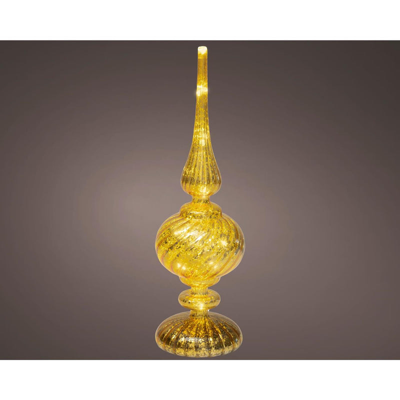 Afbeelding laden in galerijviewer, Lumineo micro led tafelpiek glas ã˜9x30cm goud warm wit