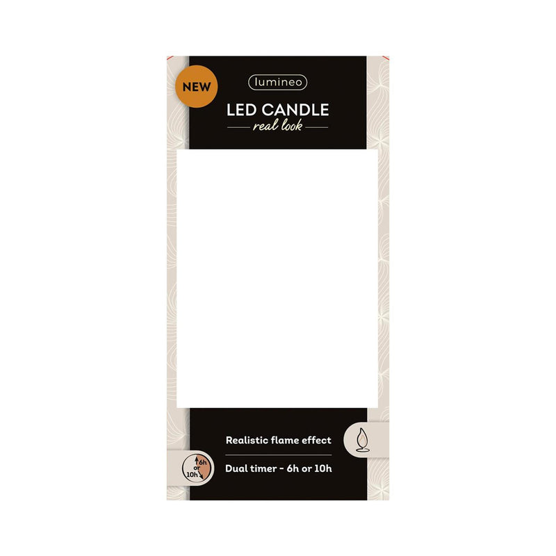 Afbeelding laden in galerijviewer, Lumineo realistische led kaars met wax pit en vlam effect ã˜7.5x13,5cm goud met 6uur timer werkt op batterij