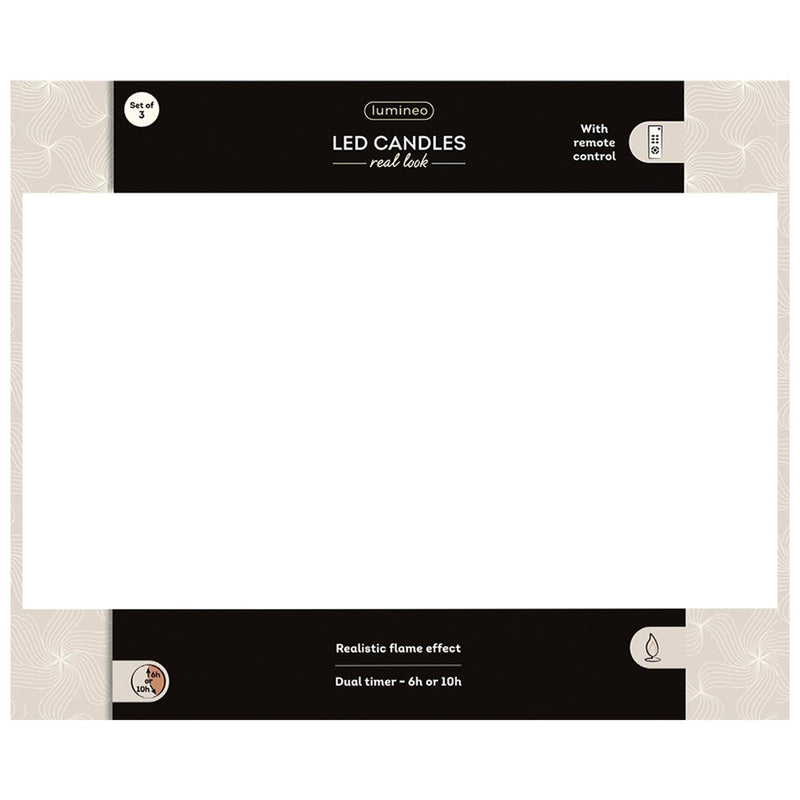 Afbeelding laden in galerijviewer, Lumineo 3-delig realistische led kaars met wax pit en vlam effect ã˜7.5 hoogte 9,5-13,5-20cm goud met timer werkt op afstandsbediening en batterij