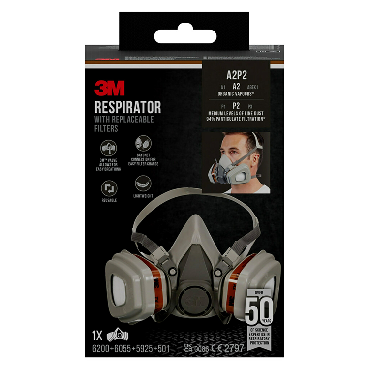 Laden Sie das Bild in Galerie -Viewer, 3m 1061808 - halfmasker 6002cn a2 p2 | 1 stuks