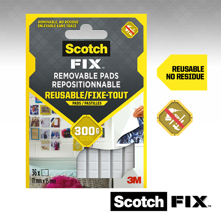 Afbeelding laden in galerijviewer, 3m 1071429 - scotch-fix™ verwijderbare zelfpads 11mm x 15mm, 36 pk | 24 stuks