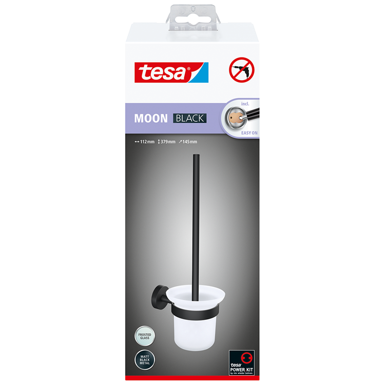 Afbeelding laden in galerijviewer, Tesa 1072280 - moon black toiletborstel zwart | 2 stuks
