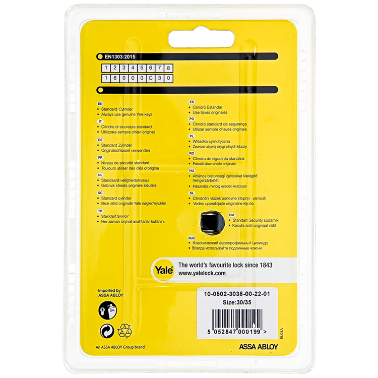 Afbeelding laden in galerijviewer, Yale 1060546 - profielcilinder 500 mv 65mm(30 35) | 5 stuks