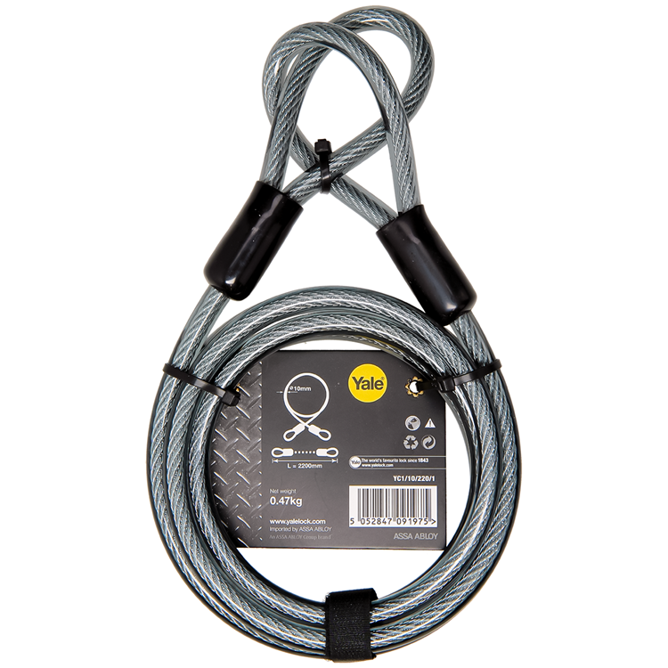 Afbeelding laden in galerijviewer, Yale 1060548 - stalen kabel 220cm | 3 stuks
