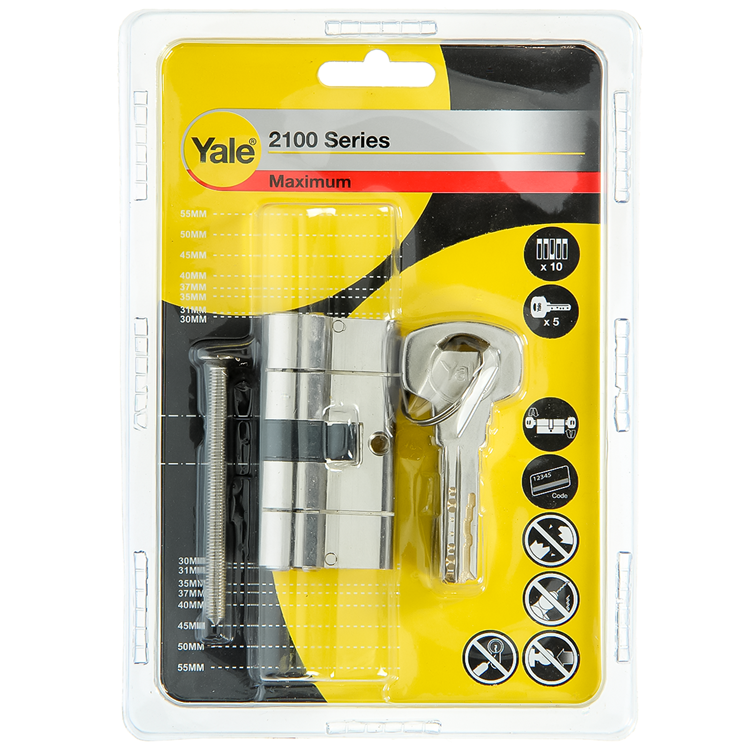 Afbeelding laden in galerijviewer, Yale 1060525 - profielcilinder 2100 mv 60mm(30 30) | 5 stuks