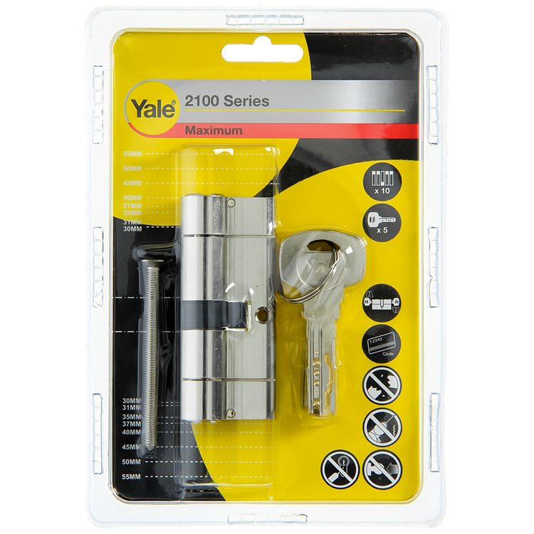 Afbeelding laden in galerijviewer, Yale 1060529 - profielcilinder 2100 mv 75mm(35 40) | 5 stuks