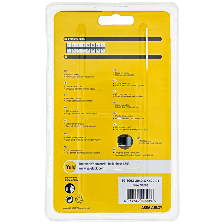 Afbeelding laden in galerijviewer, Yale 1060538 - knopcilinder 1000 mv 70mm(30 40) | 5 stuks
