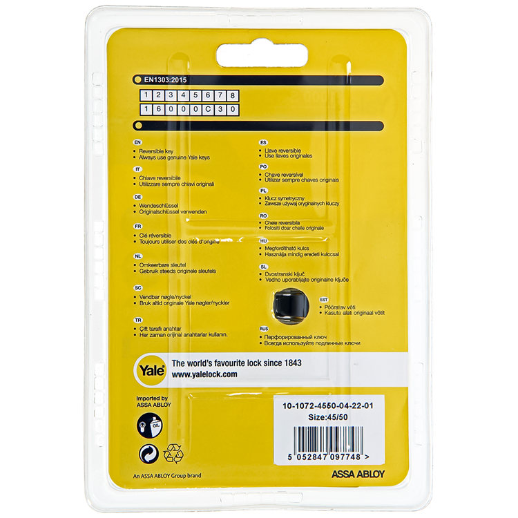 Afbeelding laden in galerijviewer, Yale 1060544 - profielcilinder 1000 mv 95mm(45 50) | 5 stuks