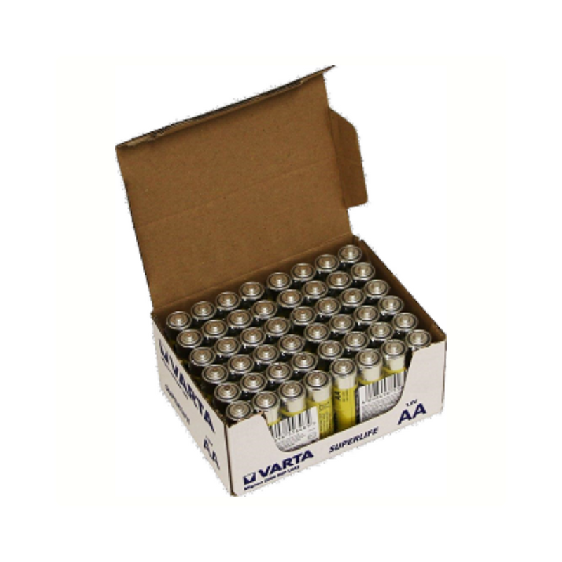 Afbeelding laden in galerijviewer, Varta Superlife AA batterijen. Zink-Carbon. per 60. (werkplaatsverpakking)