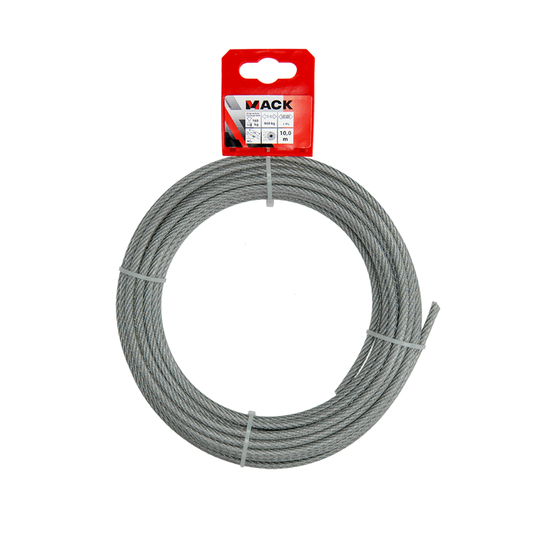 Chargez l'image dans la visionneuse de la galerie, Mack 1015197 - staalkabel pvc mantel 6x7 10m 4-5mm wll 170kg din en12385-4 | 5 stuks