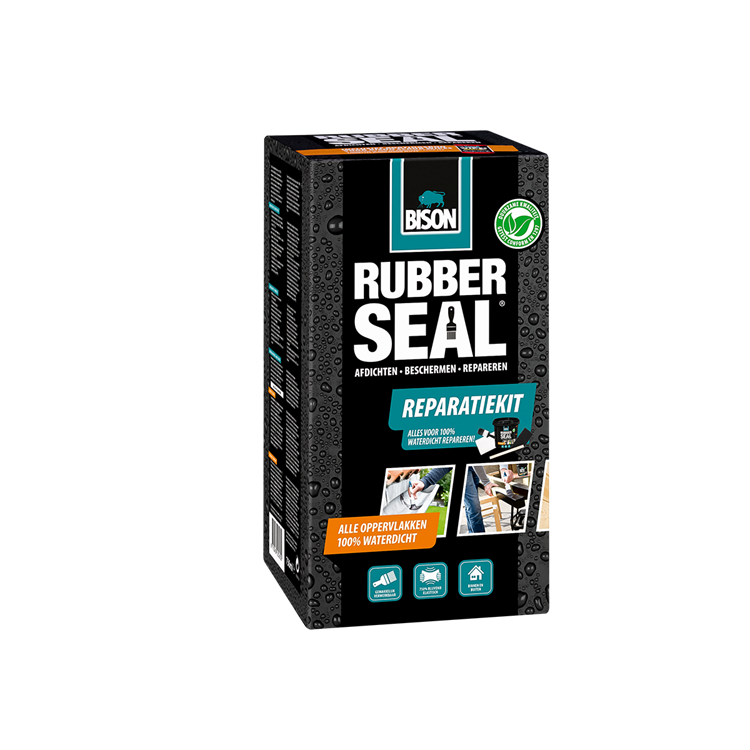 Afbeelding laden in galerijviewer, Bison rubber seal reparatiekit - reparatieset met coating op rubberbasis voor het afdichten, dakgoot repareren, waterdicht maken, beschermen en repareren, binnen en buiten, 750ml pot