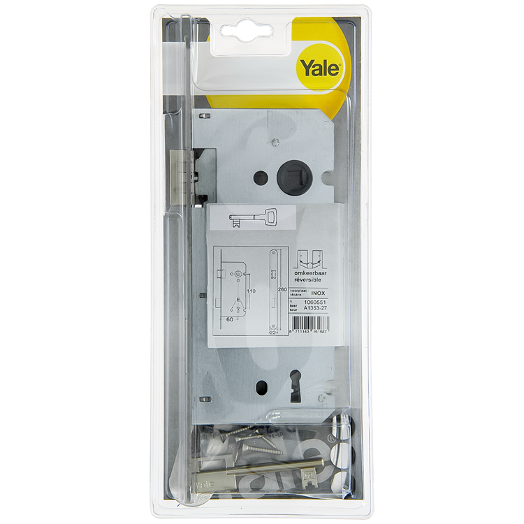 Afbeelding laden in galerijviewer, Yale 1060551 - insteekslot 110 60 l-r inox afgerond | 1 stuks