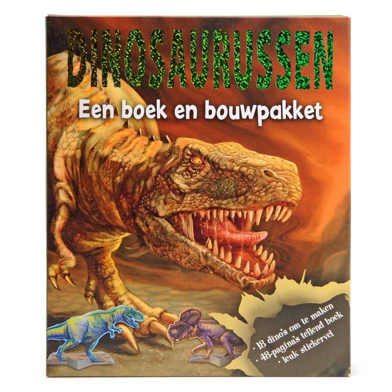 Load image into Gallery viewer, Rebo publishers dinosaurussen, een boek en bouwpakket