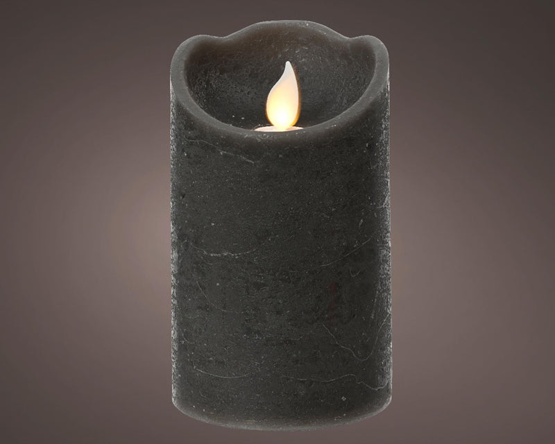 Load image into Gallery viewer, Lumineo led waving kaars wax antraciet h12,5cm