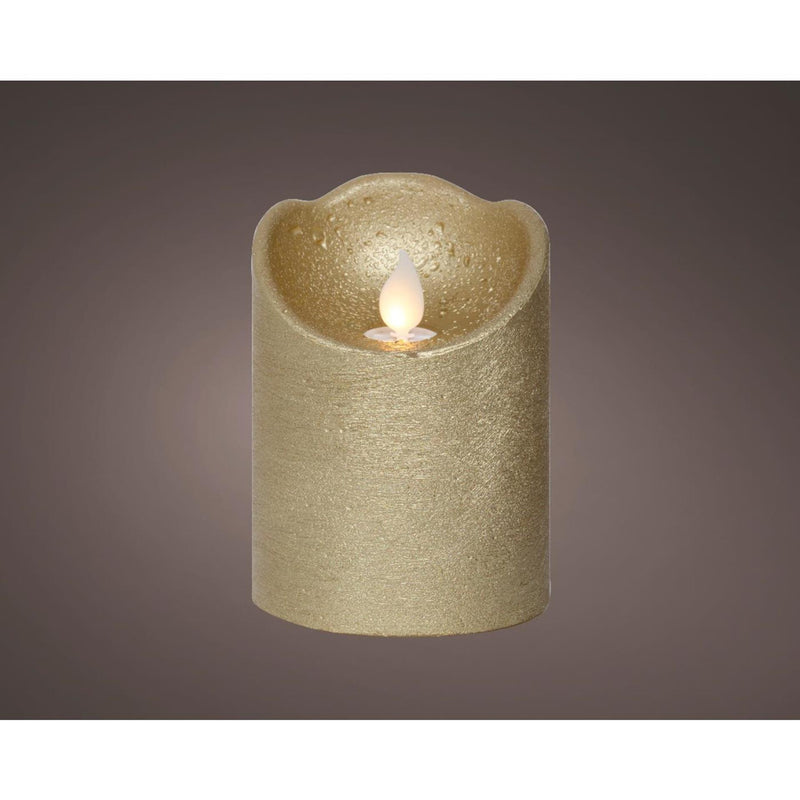 Chargez l'image dans la visionneuse de la galerie, Lumineo led waving kaars wax goud ã˜7,5xh10cm warm wit