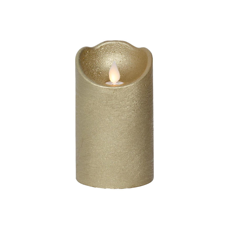 Afbeelding laden in galerijviewer, Lumineo led waving kaars wax goud ã˜7,5xh12,5cm warm wit