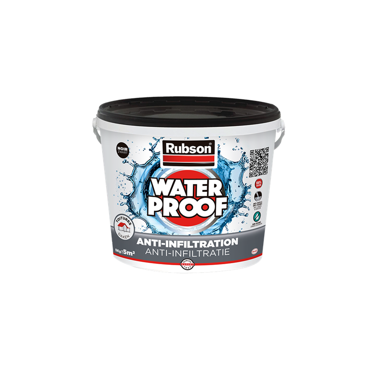 Afbeelding laden in galerijviewer, Rubson anti - infiltratie zwart 5kg | daken, funderingen en ingegraven materialen coating | silicone technologie gebaseerd voor maximale elasticiteit | duurzame coating en uv-bestendig | langdurige bescherming tegen vocht.