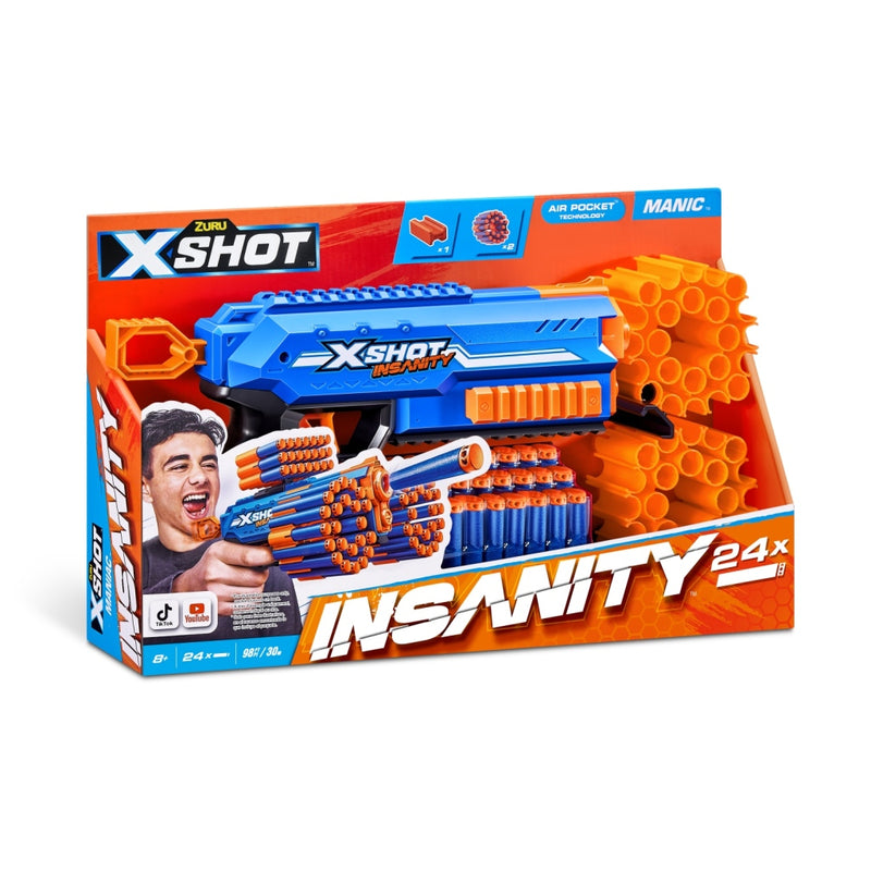 Laden Sie das Bild in Galerie -Viewer, Zuru x-shot insanity manic blaster + 24 darts