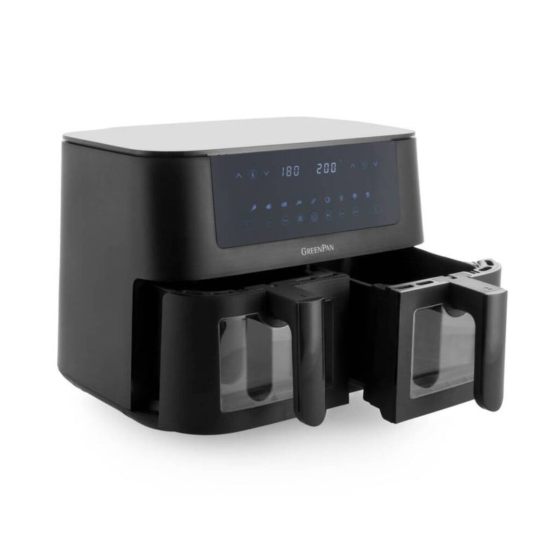 Load image into Gallery viewer, Greenpan bistro airfryer 2x4l 3000 watt zwart