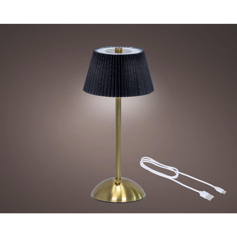 Afbeelding laden in galerijviewer, Lumineo tafellamp oplaadbaar met led zwart goud ã˜15xh30,5cm