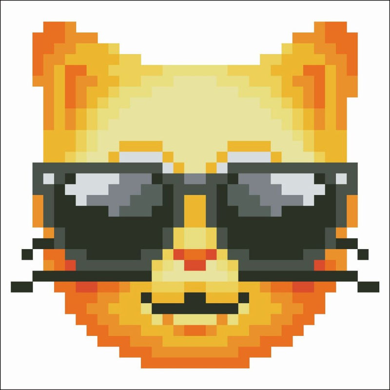 Load image into Gallery viewer, Diamond dotz diamond painting cool cat 10x10 cm